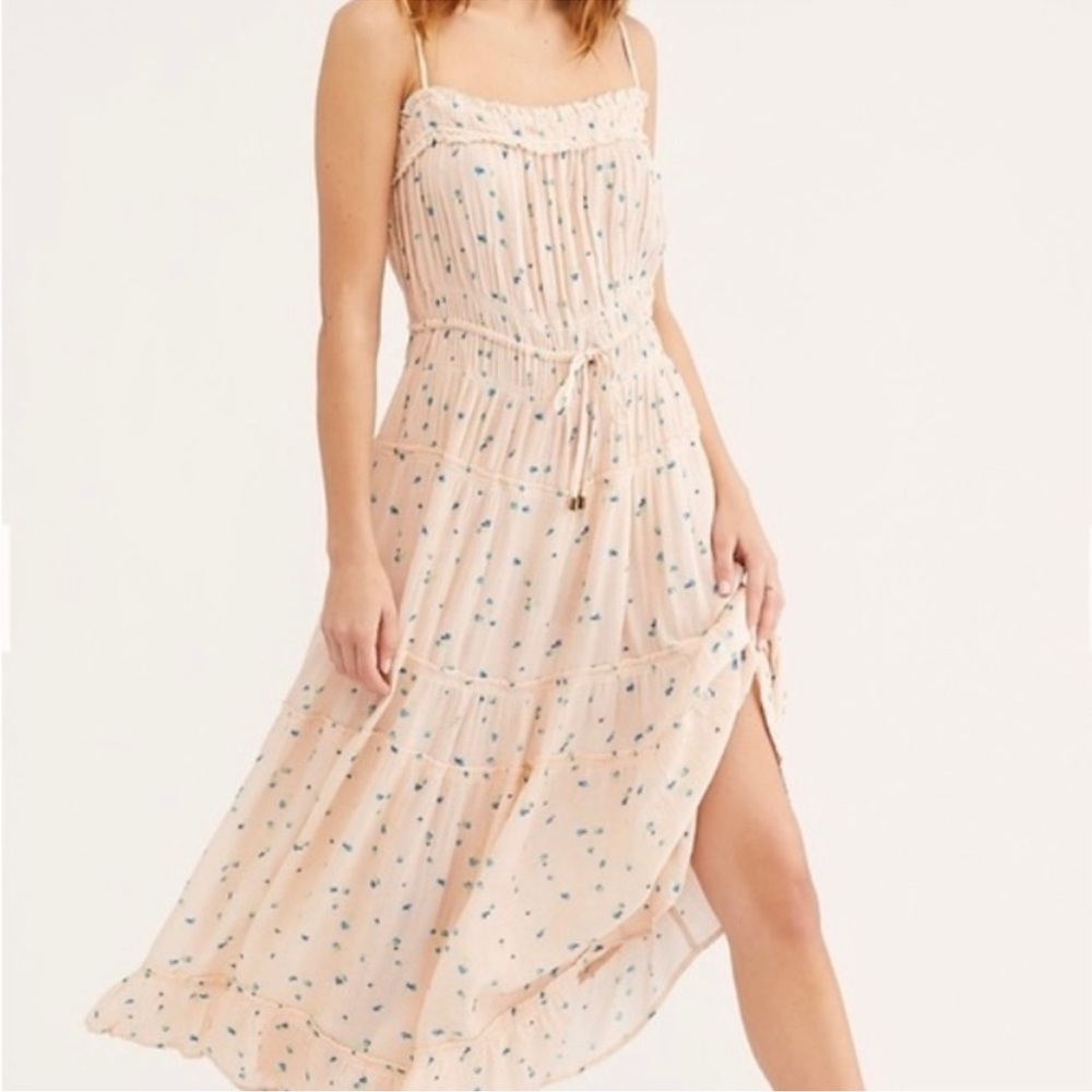 Free People boho floral maxi dress size XS